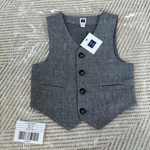 Janie & Jack Gray Boys Vest, Size 2T